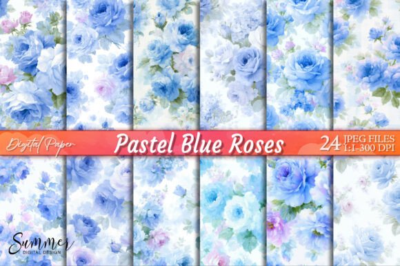 Download Pastel Blue Roses Soft Floral Aesthetic - Soft Collection