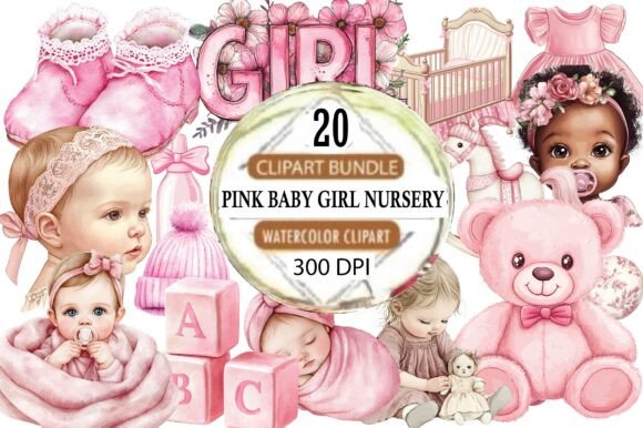 Download Pink Baby Girl Nursery Clipart - Baby Collection