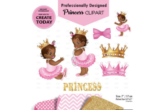 Download African American Baby Girl Pink and Gold - Baby Collection