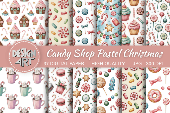Download Candy Shop Pastel Christmas Pattern - Christmas pattern Collection