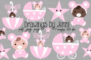 Download Baby Girl Illustrations Set - Baby Collection