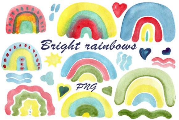 Download Watercolor Bright Rainbow Clipart, Baby - Baby Collection