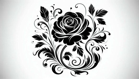Download Artistic Black Rose with Soft Curves - Soft Collection