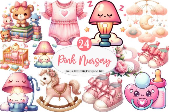 Download Pink Baby Girl Nursery Clipart - Baby Collection