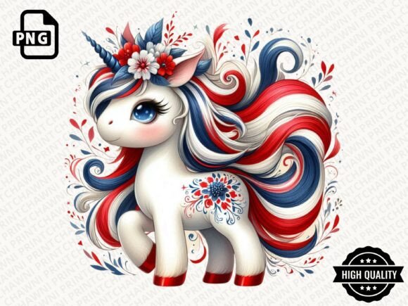 Download 4th of July Baby Unicorn Clipart PNG - Baby Collection
