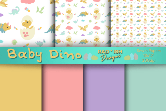 Download Baby Dino 7-pc Digital Paper Pack - Baby Collection