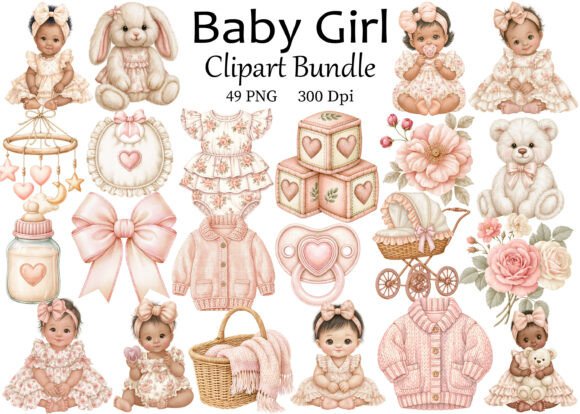 Download Baby Girl Clipart PNG Bundle - Baby Collection