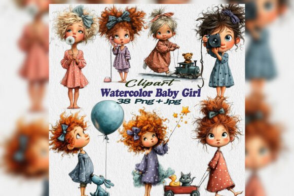 Download Whimsical Watercolor Baby Girl Easter Bu - Baby Collection
