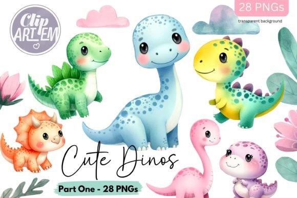 Download Dinosaurs 28 Bundle Clip Art Baby Dinos - Baby Collection