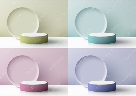 Download 3D Soft Colors and White Podium - Soft Collection