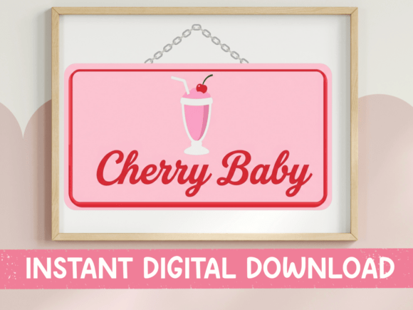Download Cherry Baby Diner Sign SVG PNG - Baby Collection